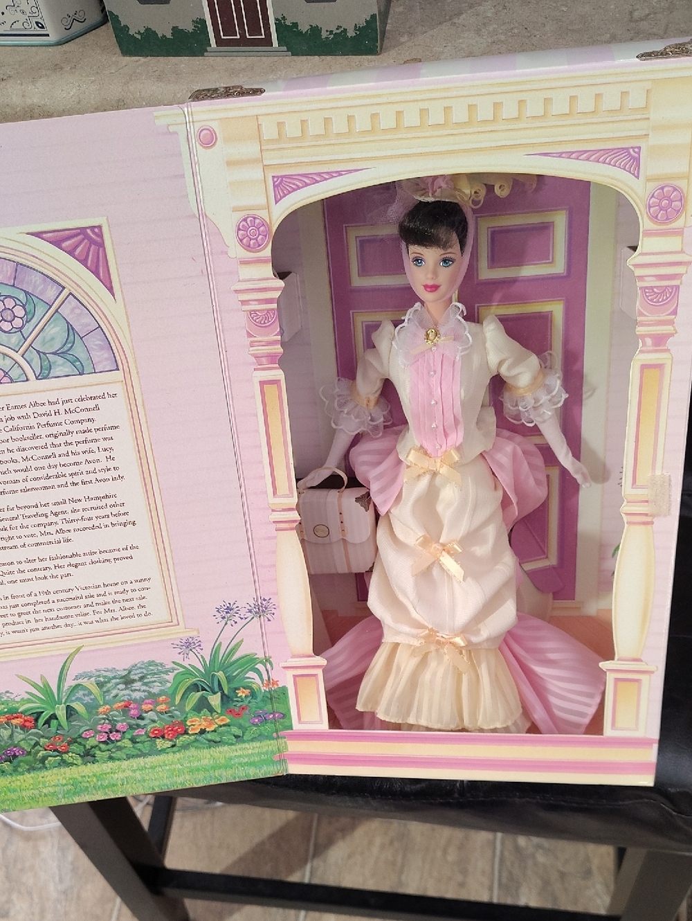 Vintage 1997 Barbie Collectible Fashion Doll in Pink & Cream Gown